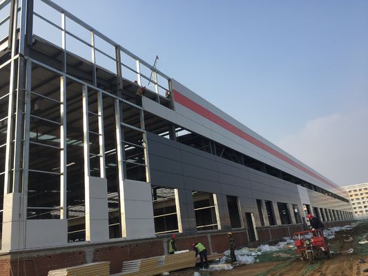 Özel Tasarım DIP Galvanizli Çerçeve Endüstriyel Şedi Prefabrik / Prefabrik Çelik Yapı Depo