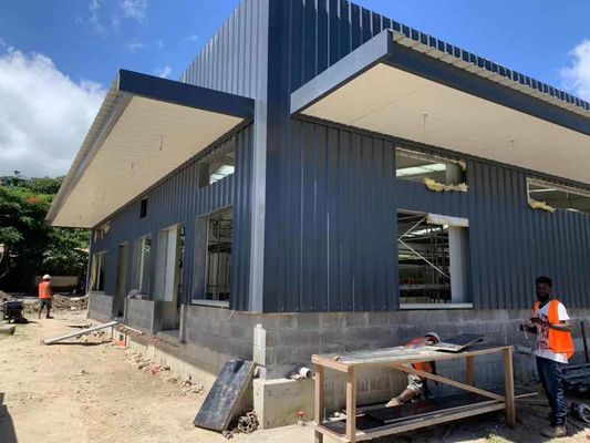 Çok katlı prefabrik çelik yapısı Mezzanine örneği özelleştirme ile kanopi ile yukarıdaki vinç binaları