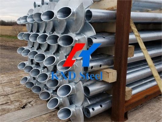 Sıcak Dip Galvanize Prefab Steel Ground Pile Foundation Sistemi Döşeme Helical Anchor Bolt