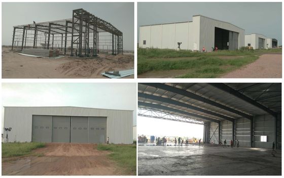 Kasırga dayanıklı yüksek dayanıklılıklı önceden tasarlanmış metal yapı depo hangarı