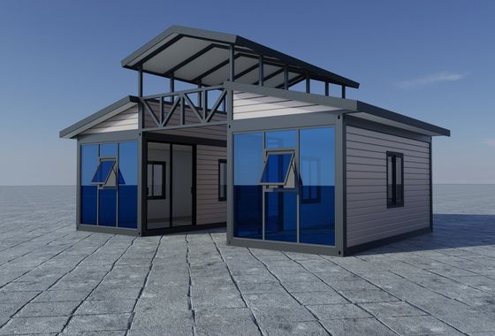 Lüks Mobil Genişletilebilir Prefabrik Ev Cam Perde Duvarlı Pu Panel Plaj Tatil Köyü Konut